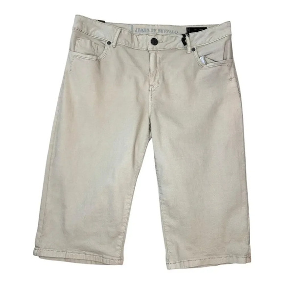 NEW Buffalo Women's Beige Bermuda‎ Shorts Size 12 Mid-Rise Casual Summer NWT - Picture 1 of 6